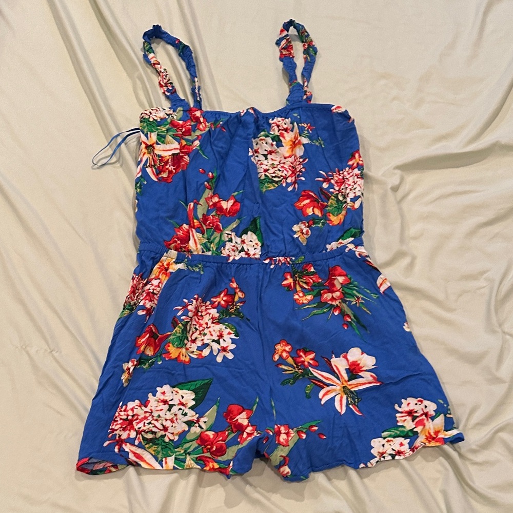Blue Floral Romper